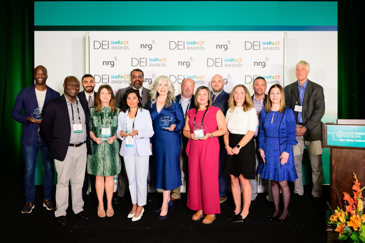 Winners, judges and representatives of Smart Energy Decisions and NRG gather to celebrate the inaugural DEI Impact Awards.