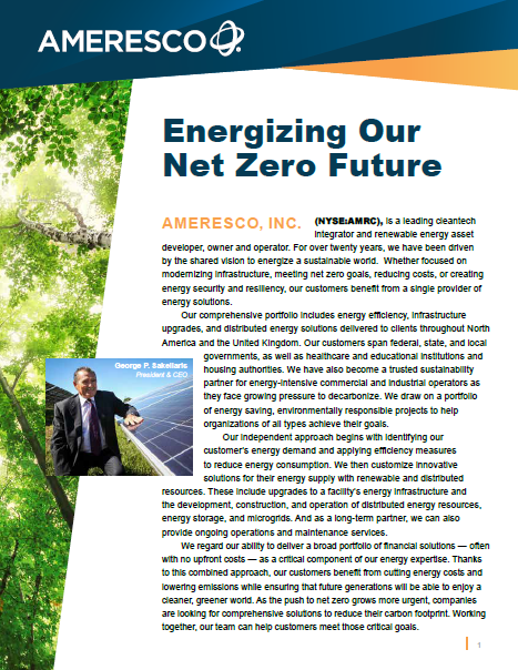 Supplier Spotlight - Ameresco: Energizing Our Net Zero Future