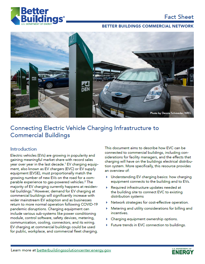Connecting Electric Vehicle Charging Infrastructure to Commercial Buildings