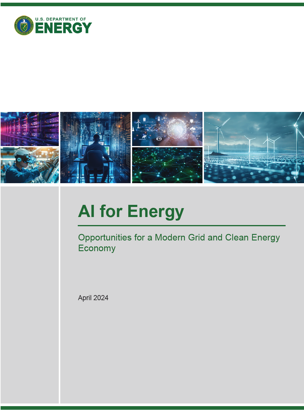 AI for Energy: Opportunities for a Modern Grid and Clean Energy Economy