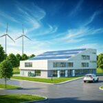 An illustration depicts a microgrid on a small facility.
