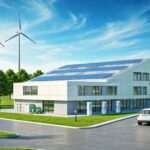 An illustration depicts a microgrid on a small facility.