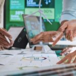 A group of people works on ESG goals
